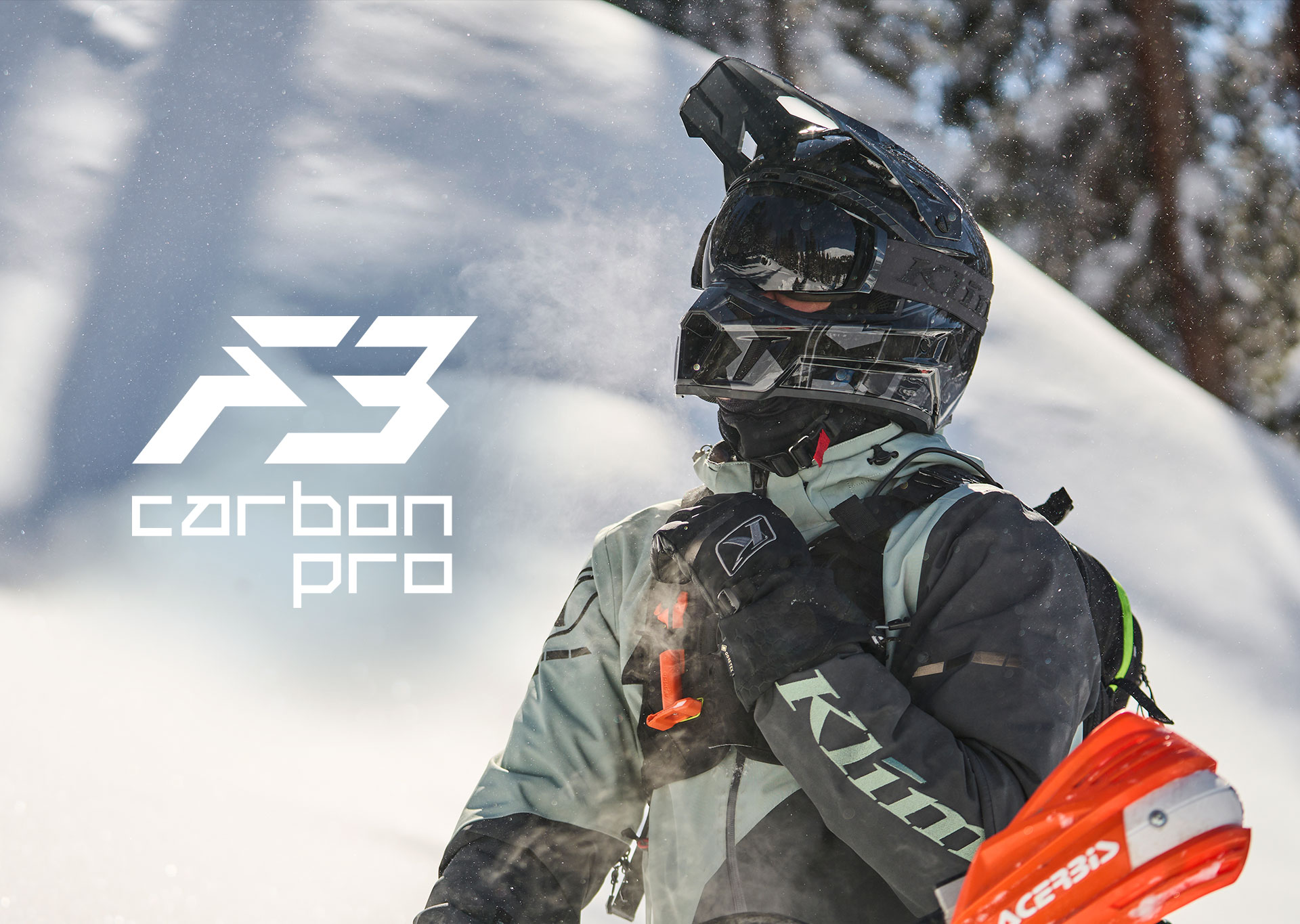 F3 Carbon Pro Helmet ECE KLIM Snowmobile Helmet